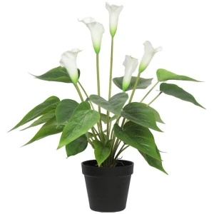 Artificial Flowering White Peace Lily / Calla Lily Plant 50cm