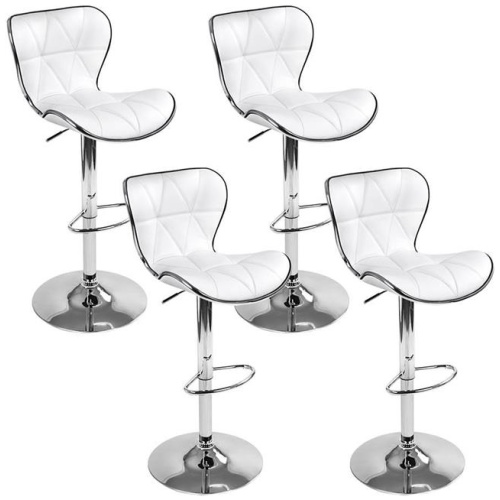 Artiss 4x Bar Stools Gas Lift Leather Seat White