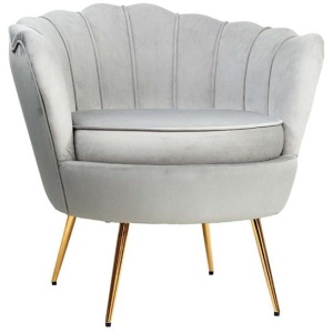 Artiss Armchair Lounge Chair Accent Armchairs Retro Single Sofa Velvet Grey