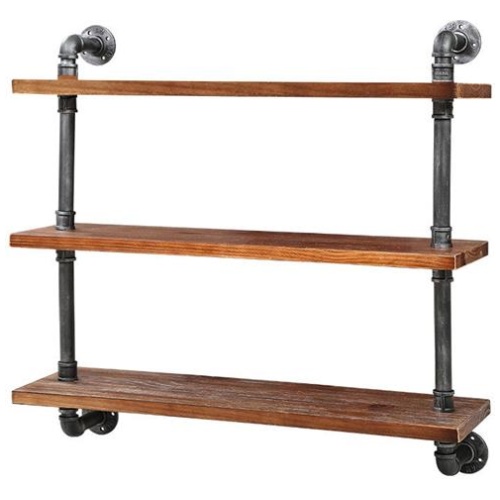 Artiss Display Wall Shelves Industrial DIY Pipe Shelf Brackets Rustic Bookshelf