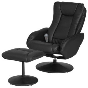 Artiss Recliner Chair Ottoman Heated Massage Black