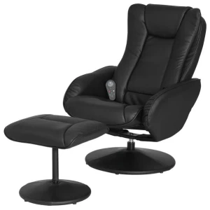 Artiss Recliner Chair Ottoman Heated Massage Black