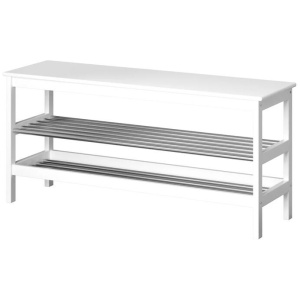 Artiss Shoe Rack Cabinet Bamboo Bench 10 Paris White