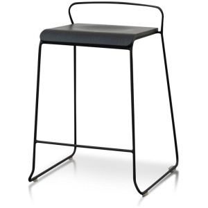 Arturo 65cm Wooden Seat Bar Stool - Black by Interior Secrets - AfterPay Available