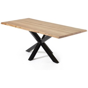 Arya 2.2m Natural Oak Dining Table - Black by Interior Secrets - AfterPay Available