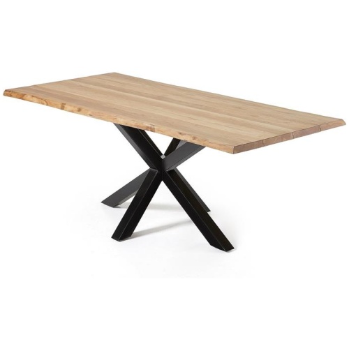 Arya 2.2m Natural Oak Dining Table - Black by Interior Secrets - AfterPay Available
