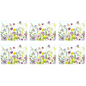 Ashdene Pressed Flowers Set Of 6 Placemats