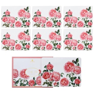 Ashdene Set of 6 Heritage Rose Table Placemats 29x21x0.4 cm