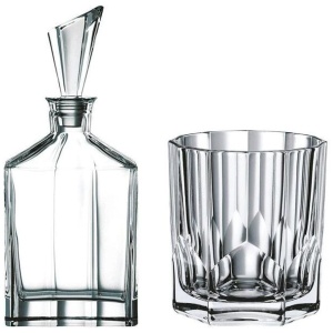 Aspen 7 Piece Crystal Whisky Carafe & Tumbler Set Size 750ml/295ml by Nachtmann