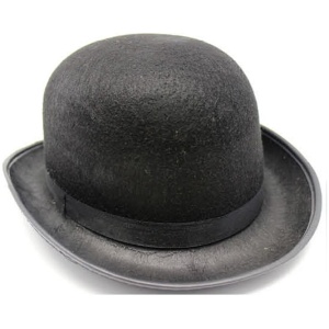 BOWLER HAT Party Costume Derby Fancy Dress Dance Halloween Vintage Cap - Black