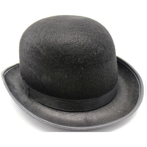 BOWLER HAT Party Costume Derby Fancy Dress Dance Halloween Vintage Cap - Black
