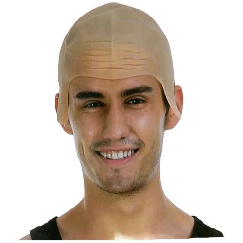 Bald Skinhead Wig Cap Costume Rubber Latex Dress Up Party Head Cover