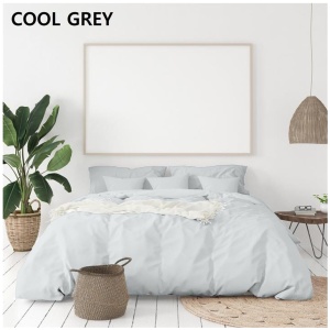 Balmain 1000 Thread Count Hotel Grade Bamboo Cotton Quilt Cover Pillowcases Set - King - Cool Grey