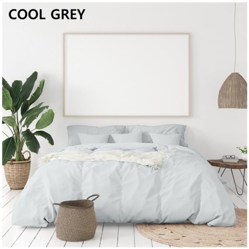 Balmain 1000 Thread Count Hotel Grade Bamboo Cotton Quilt Cover Pillowcases Set - King - Cool Grey