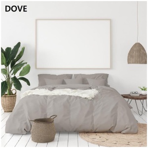 Balmain 1000 Thread Count Hotel Grade Bamboo Cotton Quilt Cover Pillowcases Set - King - Dove