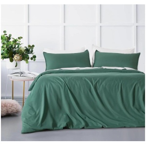 Bamboo Microfibre Quilt Cover Set - Green - Single