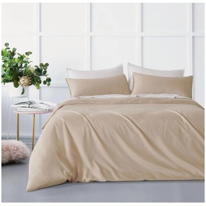 Bamboo Microfibre Quilt Cover Set - Linen - Super King