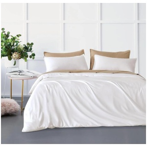 Bamboo Microfibre Quilt Cover Set - White - Super King