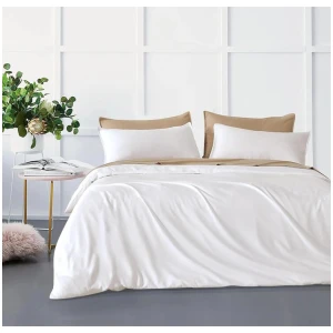 Bamboo Microfibre Quilt Cover Set - White - Super King