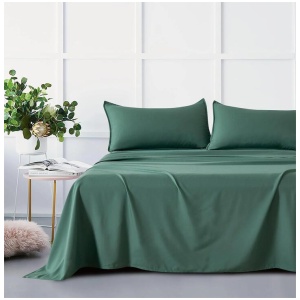 Bamboo Microfibre Sheet Set - Green - Queen