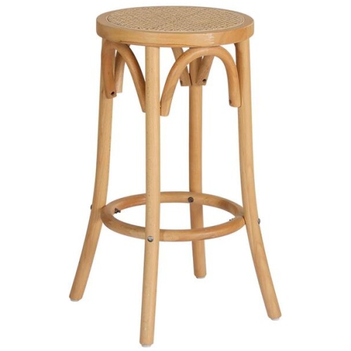 Bar Stool Rattan Seat Wooden