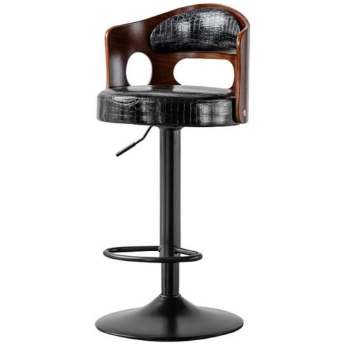 Bar Stools Kitchen Bar Stool Leather Barstools Swivel Gas Lift Counter Chairs- Black