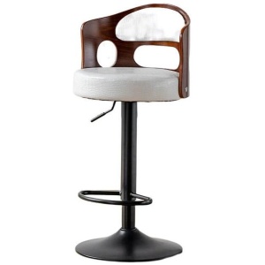 Bar Stools Kitchen Bar Stool Leather Barstools Swivel Gas Lift Counter Chairs- White