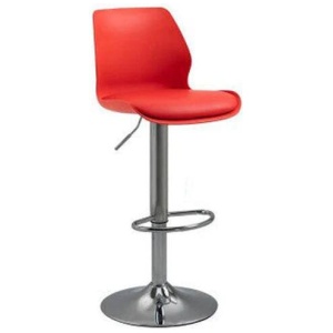 Bar Stools Kitchen Bar Stool Leather Barstools Swivel Gas Lift Counter Chairs x2 BS8404 Red