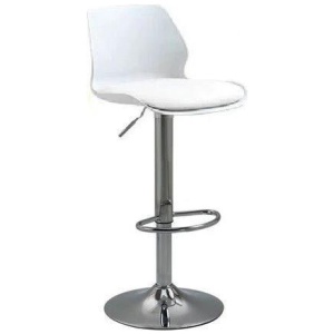 Bar Stools Kitchen Bar Stool Leather Barstools Swivel Gas Lift Counter Chairs x2 BS8404 White