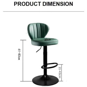 Bar Stools Kitchen Bar Stool Leather Barstools Swivel Gas Lift Counter Chairs x2 BS8405 Green