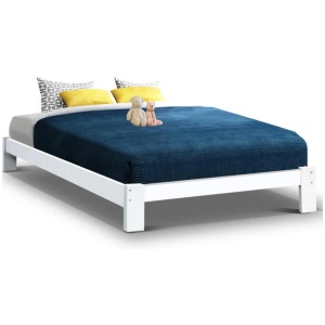 Bed Frame Double Size Wooden White JADE