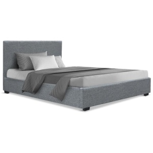 Bed Frame King Single Size Gas Lift Grey NINO