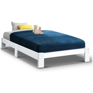 Bed Frame King Single Size Wooden White JADE