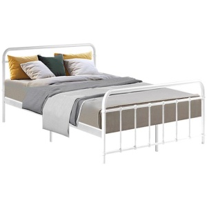 Bed Frame Metal Frames LEO - Double (White)