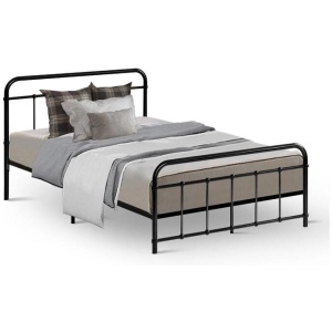 Bed Frame Metal Frames LEO - King Single(Black)