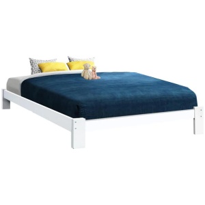 Bed Frame Queen Size Wooden White JADE