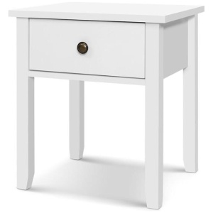 Bedside Table 1 Drawer - BOW White