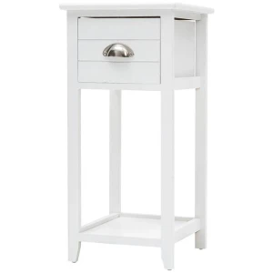 Bedside Table Drawer Vintage Side Table Storage Cabinet Bedroom VALERIE WHITE
