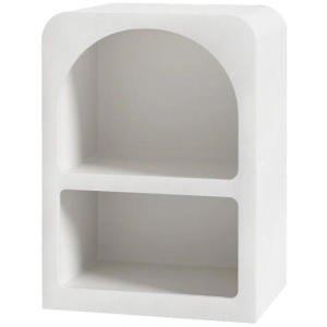 Bedside Table Shelves Side End Table Storage Nightstand White ARCHED