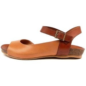 Beltrami Carrie Be Tan Dk Tan Leather Tan Dk Tan Sandals Womens Shoes Casual Sandals Flat Sandals