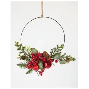 Berry Ball Half Wreath 35cm
