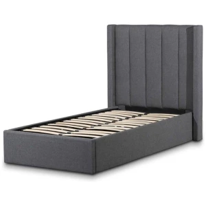 Betsy Fabric Single Bed Frame - Charcoal Grey with Storage by Interior Secrets - AfterPay Available