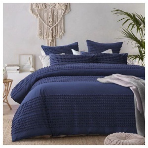 Betty Dark Denim Quilt Cover by Vintage Design Homeware Queen