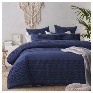 Betty Dark Denim Quilt Cover by Vintage Design Homeware Queen