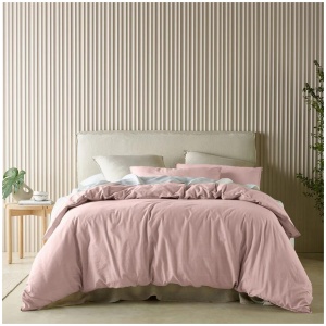 Bianca Acacia Blush Vintage Washed Cotton Quilt Cover Set Queen