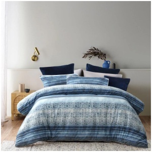Bianca Amata Blue Cotton Sateen Quilt Cover Set King