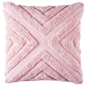 Bianca Haven Pink Cotton Chenille Square Cushion