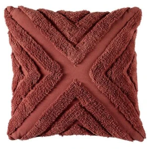 Bianca Haven Terracotta Cotton Chenille Square Cushion
