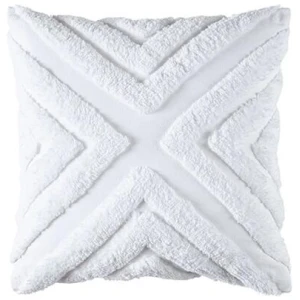 Bianca Haven White Cotton Chenille Square Cushion