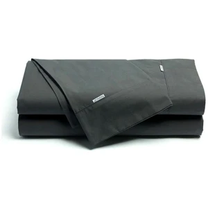 Bianca Heston Cotton Percale Sheet Set Charcoal King